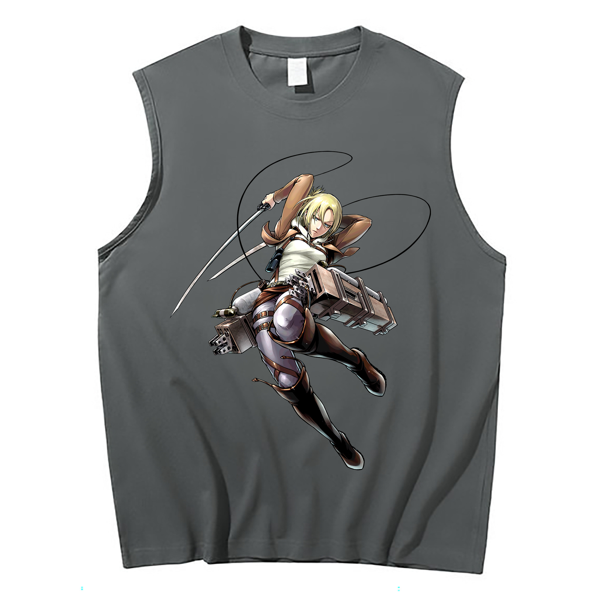（画像用） 進撃の巨人 アニ・レオンハート Attack on Titan Annie Leonhart コットン100％タンクトップ（フロントプリント）